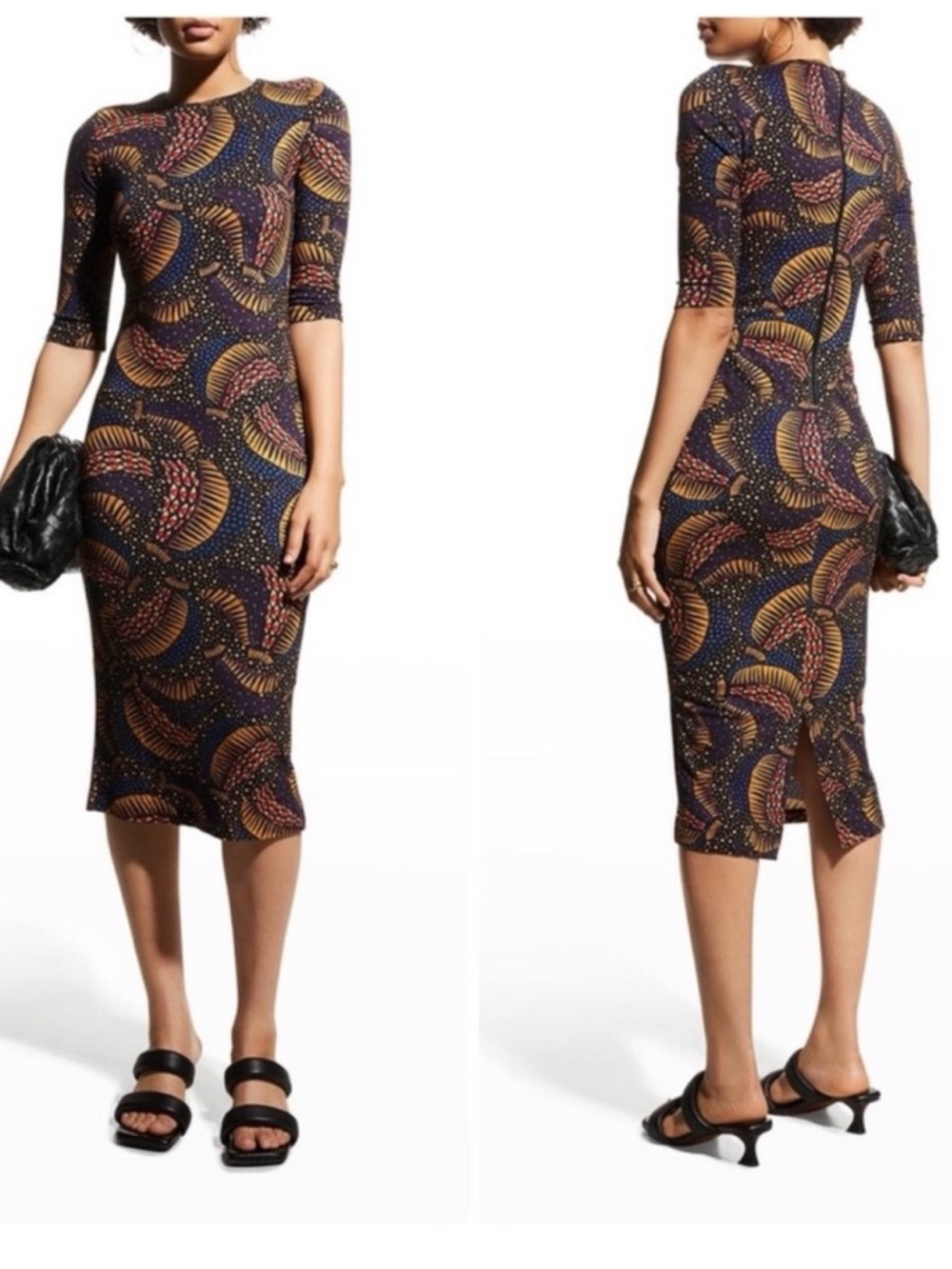 Farm Rio Black Wild Bananas Jersey Dress NWT’s sz XS